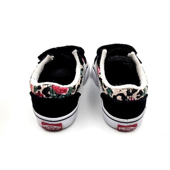 Vans Old Skool V Size 5.5 Toddler Unisex Black White Shoes Slip On No Laces - Picture 5 of 6